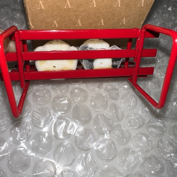 Avon Teddy Bear Collection Ornaments on bench with Red Bows - Picture 14 of 16